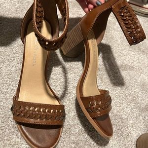 Brown heel sandals